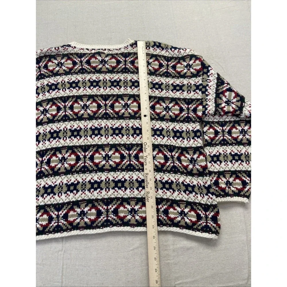 Vintage Eddie Bauer Sweater Womens L Striped Pullover‎ Fair Isle Crewneck 90s